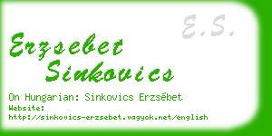 erzsebet sinkovics business card